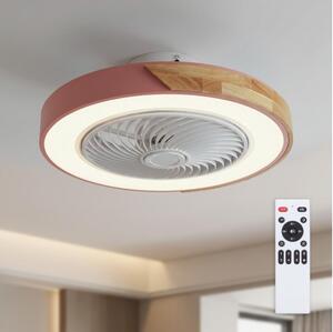 Brilagi - Lampada LED dimmerabile con ventilatore LED/38W/230V 50 cm rosa/rovere +telecomando