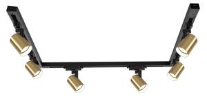 Brilagi - Faretto per sistema a binario HUSKY 6xGU10/10W/230V nero/oro