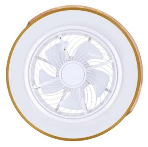 Brilagi - Lampada LED dimmerabile con ventilatore LED/38W/230V 50 cm blu/rovere + telecomando