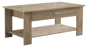 Tavolino basso da salotto in legno truciolare con 2 ripiani e 1 cassetto porta oggetti Magic - Grey