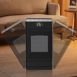 Stufa elettrica con ventola - Potenza: 1500 W - Colore: nero - Elemento riscaldante in Vetroceramica PTC - Per uso interno - Stufa elettrica