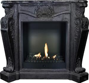 Caminetto etanolo Xaralyn - Louis BCL-B - pietra naturale nera - riscaldamento 3 kW - caminetto da incasso incluso - caminetto decorativo
