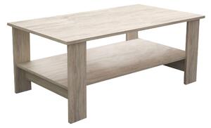 Tavolino basso da interno salotto in legno nobilitato bilaminato con 2 ripiani porta oggetti Mike - Grey