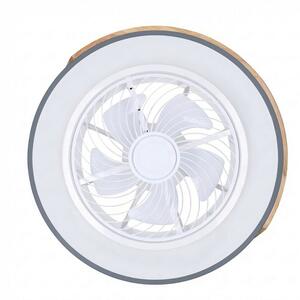 Brilagi - Plafoniera dimmerabile a LED con ventilatore, 38W/230V, 50 cm, grigio/rovere + telecomando