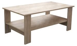 Tavolino basso da interno salotto in legno nobilitato bilaminato con 2 ripiani porta oggetti Mike - Grey