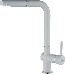 Laveo Luna Rubinetto da cucina BLZ_669D Bianco con bocca girevole estraibile, monocomando, Vetroceramica, EKO, verticale