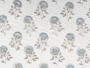 Set di 2 cuscini decorativi bianchi e blu cotone 45 x 45 cm motivo floreale nappe fatto a mano rivestimento sfoderabile con imbottitura stile boho Beliani