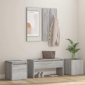 The Living Store Set di mobili per corridoio in legno grigio Sonoma