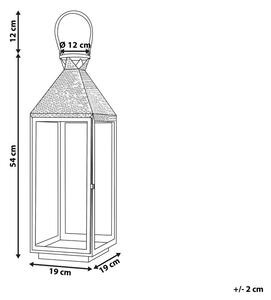 Lanterna in metallo nero e vetro temperato 54 cm stile moderno minimalista Beliani