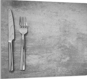 PIATTO IN VETRO PER CUCINA 65x60 Posate