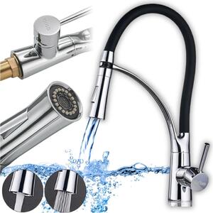 Set di rubinetti da cucina con bocca flessibile per lavello e aeratore mobile