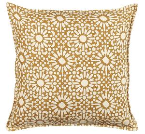 Cuscino decorativo cotone beige 45 x 45 cm motivo geometrico fatto a mano rivestimento sfoderabile con imbottitura boho style Beliani