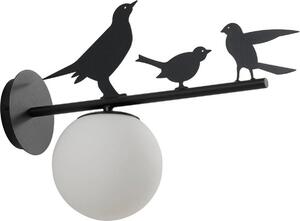 Lampada da parete per esterni Lindby Lintu, metallo, nero, IP44, uccello