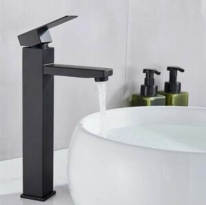 Rubinetto High Tap Miscelatore monocomando Rubinetto per lavabo bagno nero opaco, 290 mm