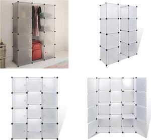 VidaXL Armadio modulare a 9 scomparti 37x115x150 cm Bianco - Armadio modulare - Armadi modulari - Porta abiti - Portascarpe
