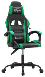Sedia da Gaming Nera e Verde in Pelle finta