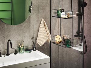 Mensola da bagno sospesa in metallo Nero portaoggetti da doccia per organizer per cestini Beliani