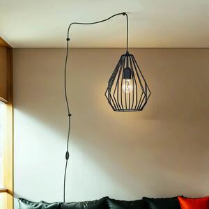 Lampada a sospensione con spina Interruttore a cavo regolabile L: max. 5,5 m XXL Luce a sospensione bianca E27 Luce a sospensione per soggiorno