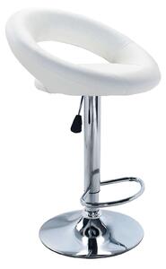 Sgabello girevole da interno con seduta in ecopelle Torino - White