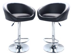 Sgabello da interno con struttura regolabile in acciaio e seduta in ecopelle imbottito Big Skin - Black
