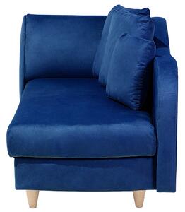 Chaise longue versione sinistra in velluto blu con contenitore stile moderno contemporaneo soggiorno Beliani