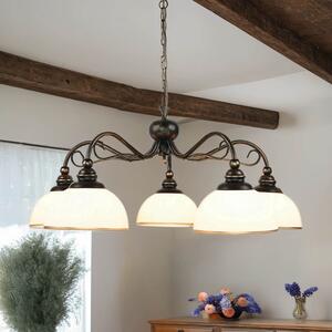 Lampada a sospensione marrone antico 3 luci soggiorno sala da pranzo Art Nouveau accogliente DELMARE sospensione