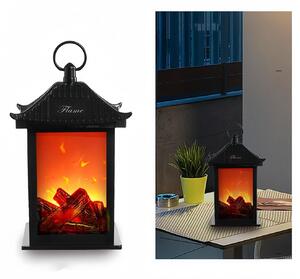 Lamp da tavolo a forma di camino, modello Mini Open Fire, alimentata a batteria, dimensioni 10x10x22 cm, realizzata in plastica, ideale per la decorazione del tavolo