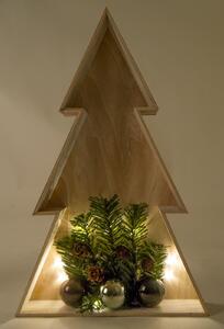 3D LED albero di Natale in legno 38cm decorazione di Natale finestra immagine parete decorazione illuminazione, colore: bianco