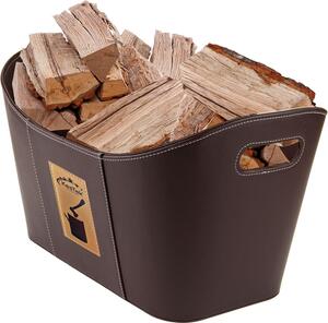 Kestek Set cesto per legna da ardere 4 cesti per legna da ardere in marrone e accendifuoco Stabilo 1 kg
