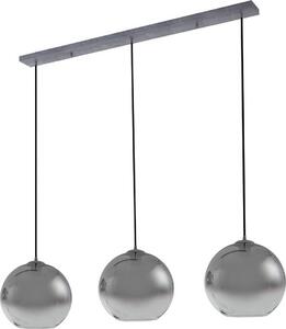 Lucande lampada a sospensione Brillar, grigio fumo, vetro, 3 luci, 128 cm