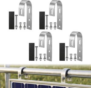 4 ganci in acciaio inossidabile per pannelli solari, senza necessità di foratura, supporto universale per moduli fotovoltaici