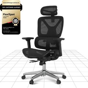 Sedia ergonomica da ufficio - Sedia da lavoro - Rete - Nero - Fino a 130 kg