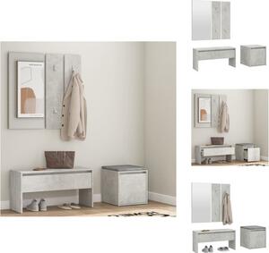 VidaXL Set di mobili per corridoio in cemento grigio materiale a base di legno - Armadi