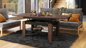 Tavolino da caffè design Rio, con altezza regolabile in modo continuo da 55 a 67 cm, estendibile da 130 a 170 cm, con superficie di appoggio. Tavolo da pranzo