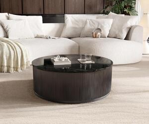 DELIFE Tavolino da salotto Fiorano 90x90 cm Marmo Nero Argento Metallo Nero Antico