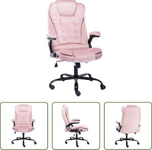 The Living Store Sedia da ufficio in velluto rosa