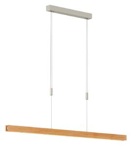 Quitani Lampada a sospensione LED Alin, lunghezza 138 cm, rovere naturale