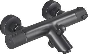 Miscelatore doccia, controllo termostatico, bocca lunga, nero HW1