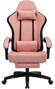 LUCKRACER Sedia da gioco con poggiapiedi Sedia da ufficio ergonomica con cuscino lombare regolabile, sedia da gioco con poggiatesta, altezza regolabile arancione