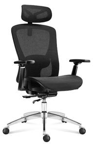 Sedia da ufficio ergonomica - Schienale traspirante con supporto lombare - Colore nero