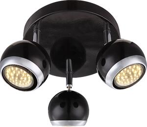 Lampada da soffitto Globo Oman, cromata, con 3 attacchi GU10; codice prodotto: 57884-3