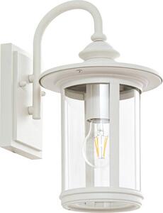 Lindby Lampada da parete Zayn, bianca, vetro, altezza 33 cm, IP23