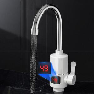Rubinetto da cucina Scaldabagno elettrico istantaneo da 3000W, display temperatura rubinetto 30-60°, ruotabile a 360°, domestico, display digitale, riscaldamento in 3 secondi