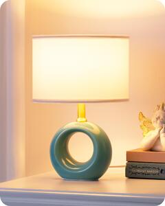 Lampada da tavolo in Vetroceramica EDISHINE, elegante e moderna lampada da comodino con paralume in tessuto, include lampadina E14, 2700K luce bianco caldo