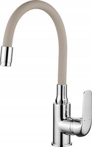 Rubinetto da cucina con bocca flessibile beige Elza