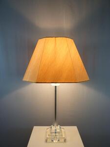 Lampada da tavolo Bence in cristallo con paralume in tessuto, lampada da comodino, lampada da soggiorno