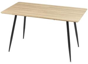 Homcom Tavolo da pranzo di design Skandi, tavolo da cucina, per 4 persone, effetto legno, 140 cm x 80 cm x 76 cm, naturale + nero