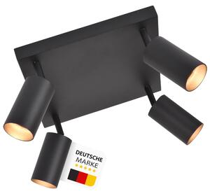 Plafoniera GU10 ProSpot 866-4-BK nero - 4 luci, alluminio, IP20