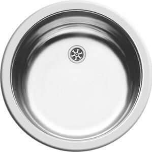 PYRAMIS Clean & Care: Lavello rotondo senza troppofilo, in acciaio inossidabile lucido / Foro di montaggio Ø 430 mm / Lavello rotondo in acciaio inossidabile / Lavello