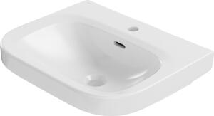 Lavabo VIGOUR DERBY STYLE 55 × 45 cm con foro per rubinetto e troppopieno, per montaggio a parete, bianco